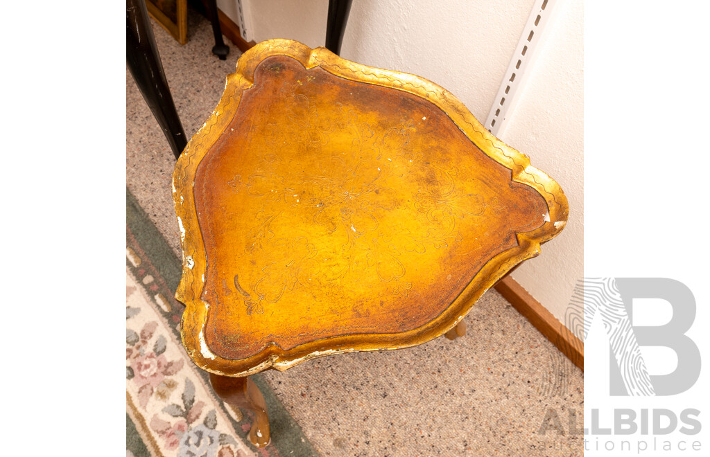 French Triangular Gilt Side Table