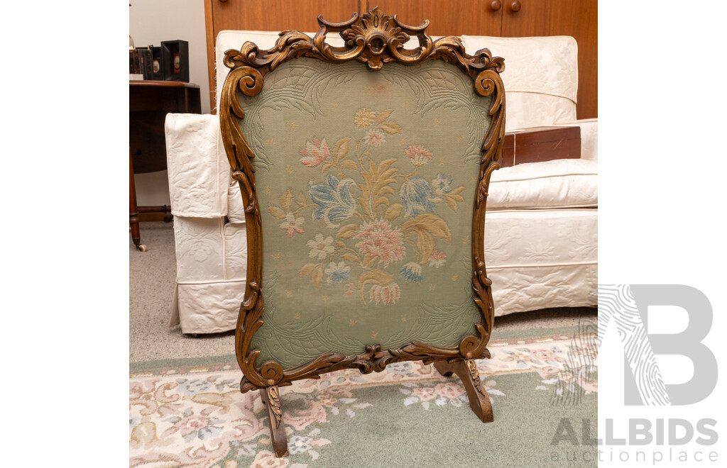 Heavily Carved French Gilt Spark Screen