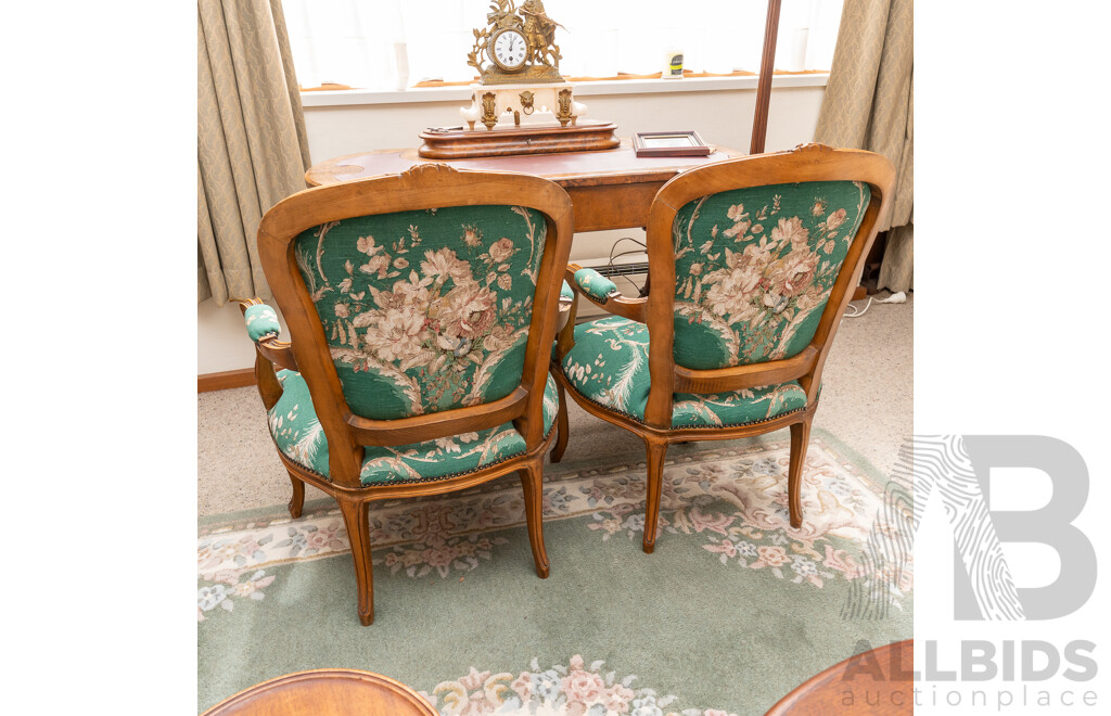 French Elm Carver with Upholstered Seat and Back