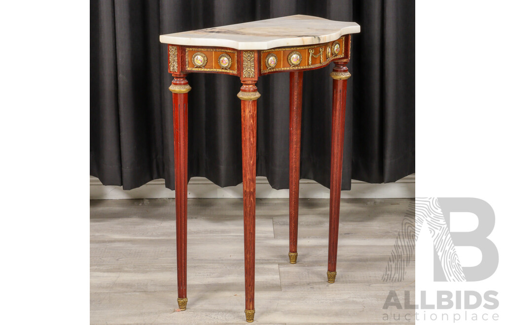 Small Marble Top Serpentine Front Console