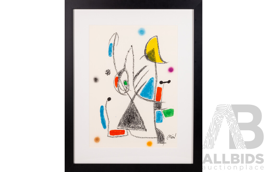 Joan Miro (20th Century, Spanish 1893-1983), 'Maravillas (Wonders) VI,' 1975, Colour Lithograph, Edition of 1500 (un-numbered), Signed in Stone, 48.5 x 34.5 cm (sight) 49.5 x 35.5 cm (sheet), 69 x 55 cm (frame)