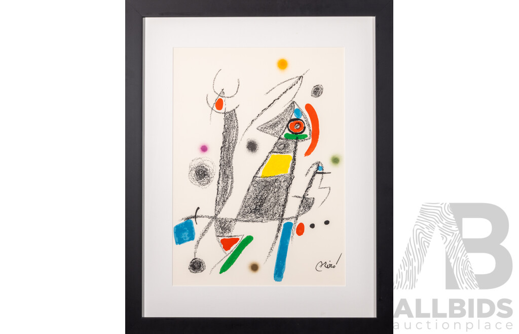 Joan Miro (20th Century, Spanish 1893-1983), 'Maravillas (Wonders) XVI' 1975, Colour Lithograph, Edition of 1500 (un-numbered), Signed in Stone, 48.5 x 34.5 cm (sight) 49.5 x 35.5 cm (sheet), 69 x 55 cm (frame)