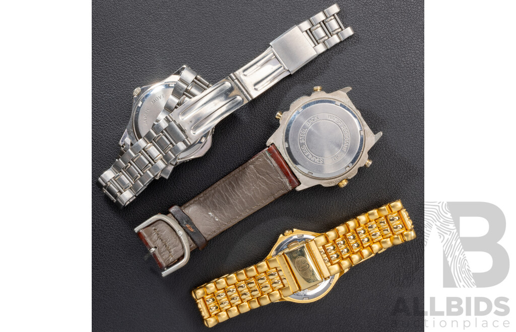 Calvin Hill Watch with (2) Unbranded Mens Watches