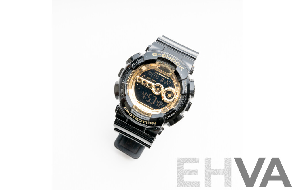 Casio G-Shock Mens Watch, Black/gold, 3263 GD-100GB