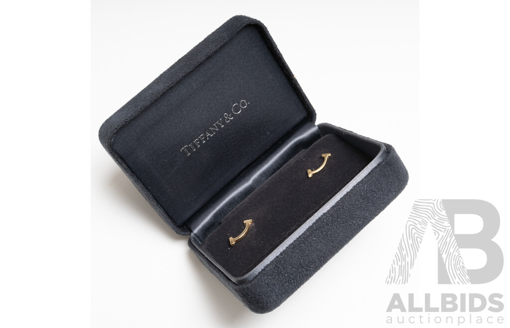 18ct Tiffany & Co. Tiffany T Smile (stud) Earrings, with Original Presentation Box, 1.69 Grams