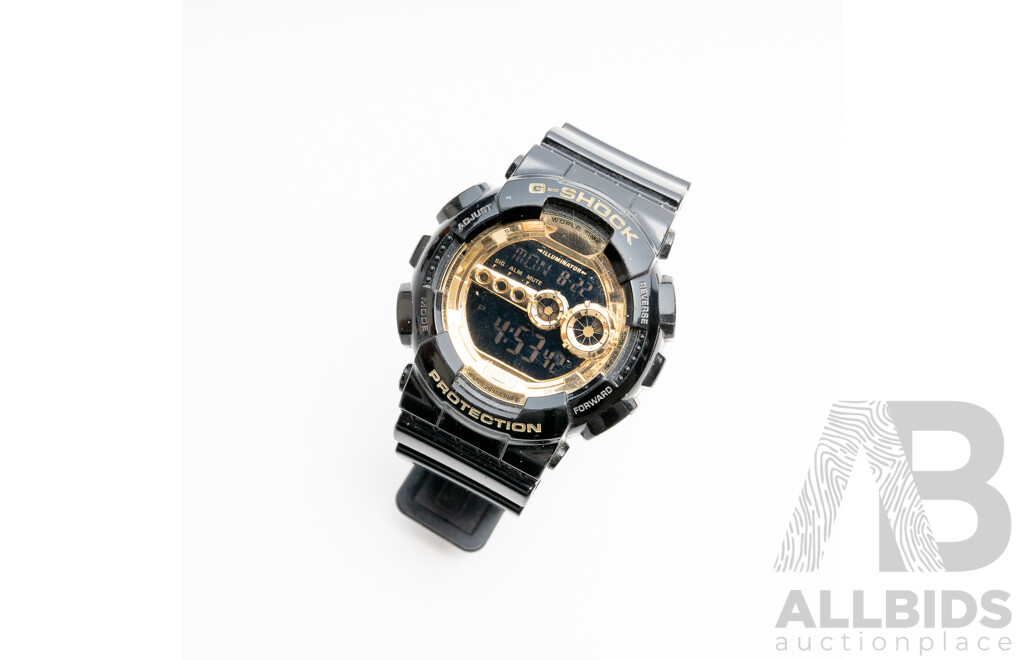 Casio G-Shock Mens Watch, Black/gold, 3263 GD-100GB