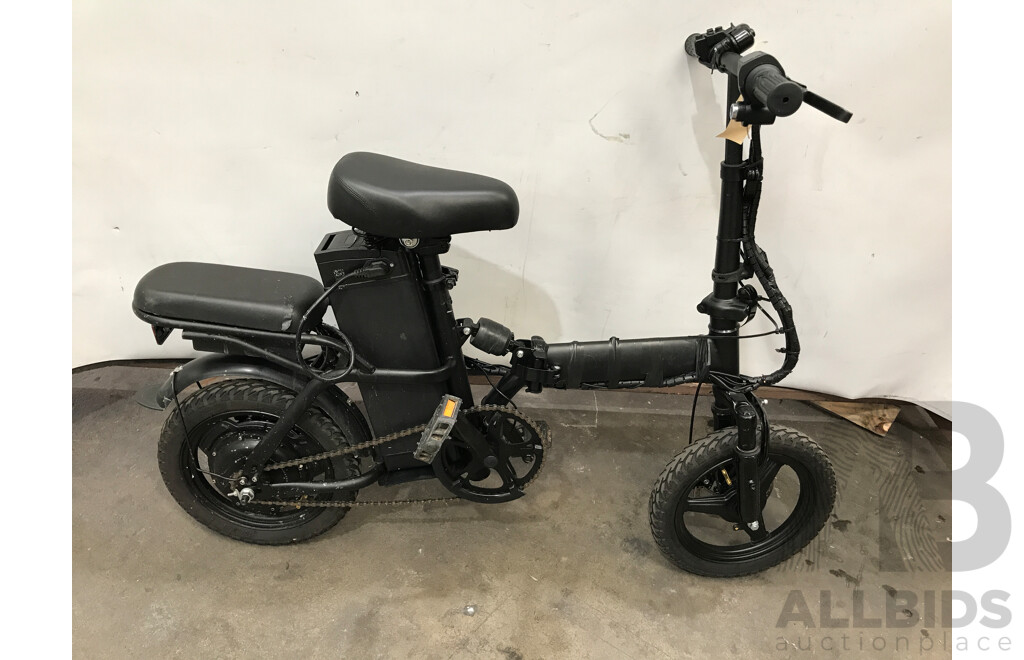 Black Foldable Single Speed Electric Bike