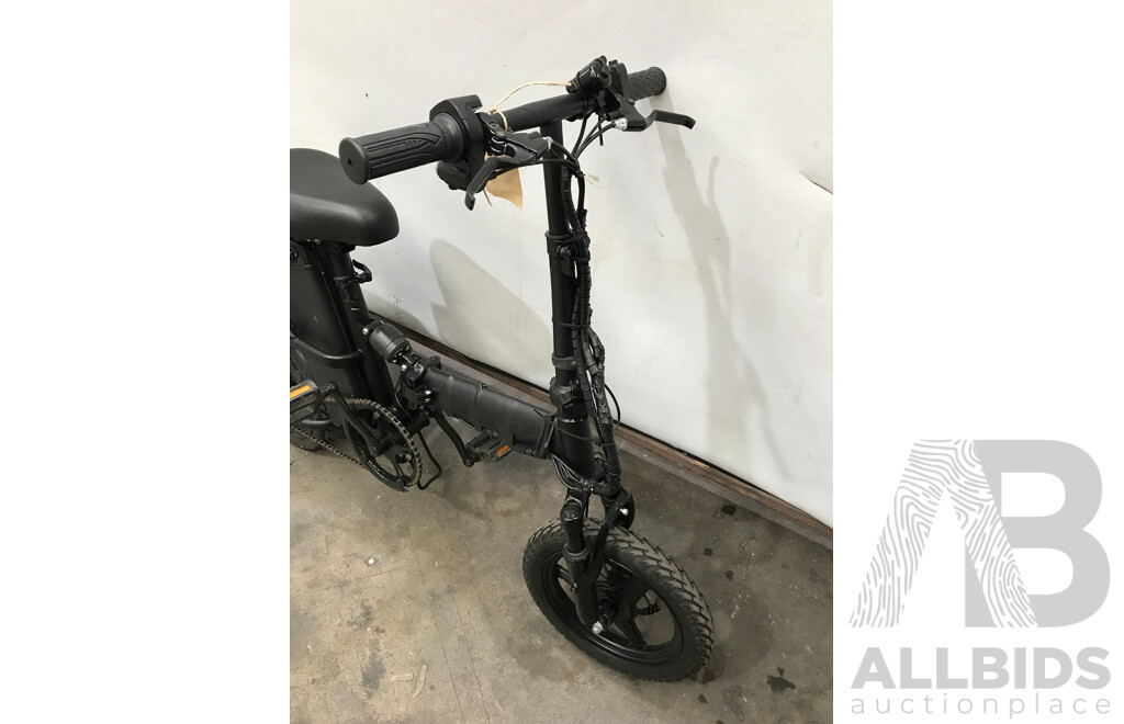 Black Foldable Single Speed Electric Bike