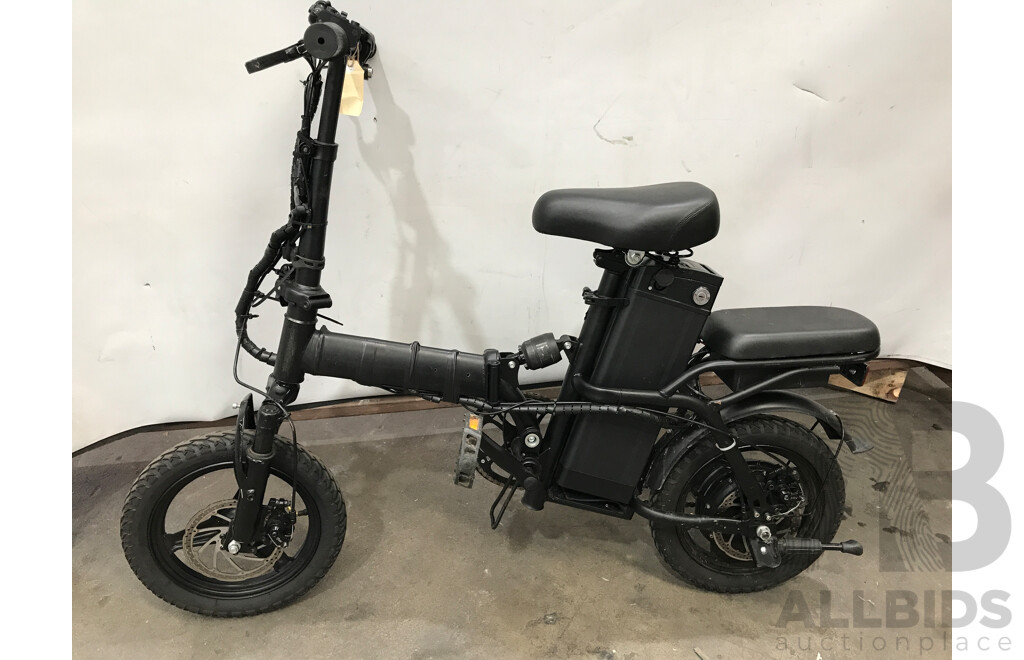 Black Foldable Single Speed Electric Bike