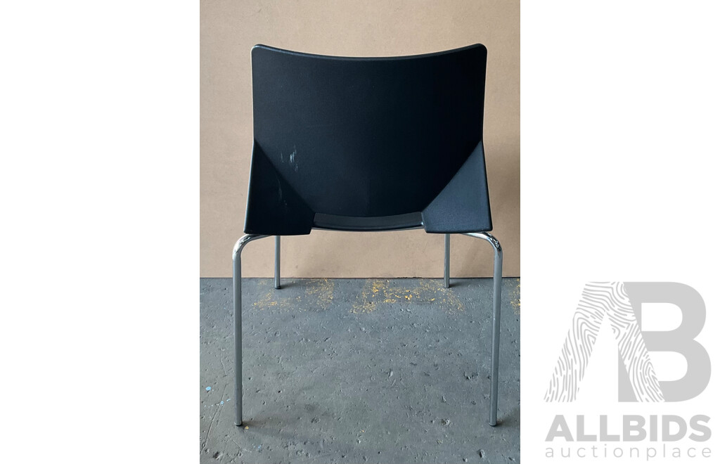 Black Stackable Plastic Office Chairs - Lot of 8