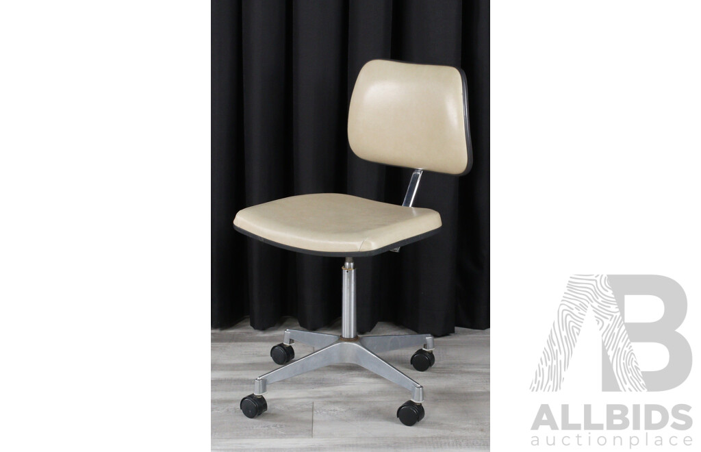 Vintage Vinyl Upholstered Desk Chair