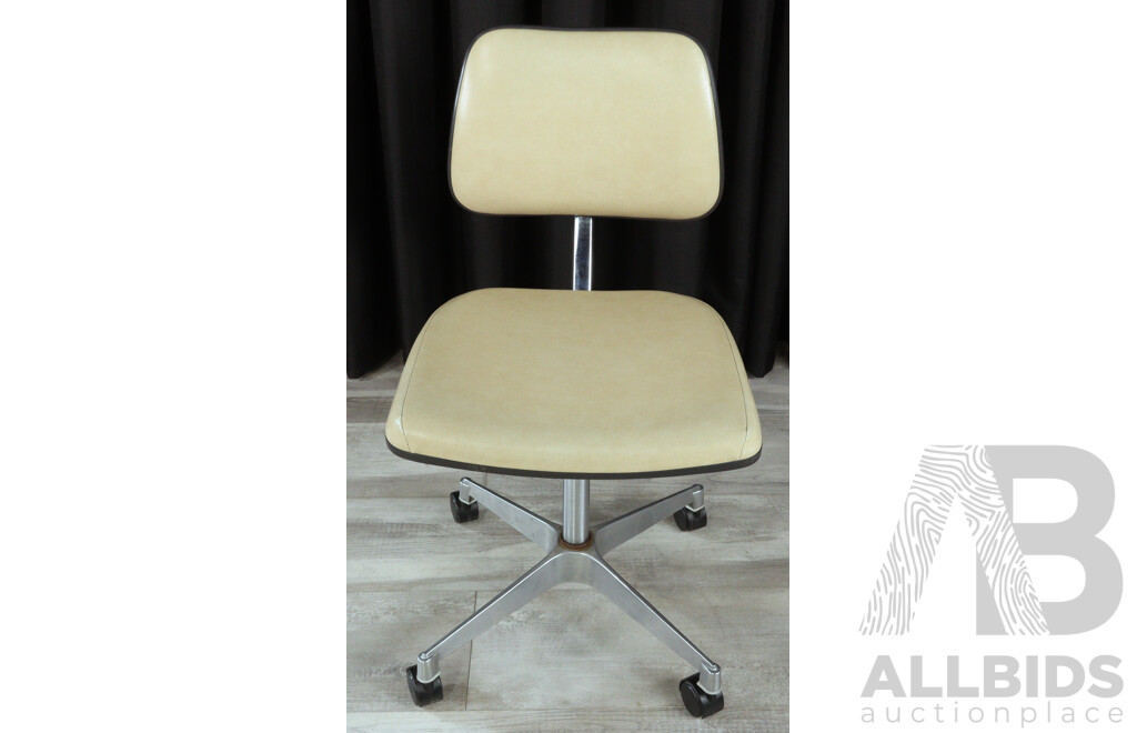 Vintage Vinyl Upholstered Desk Chair