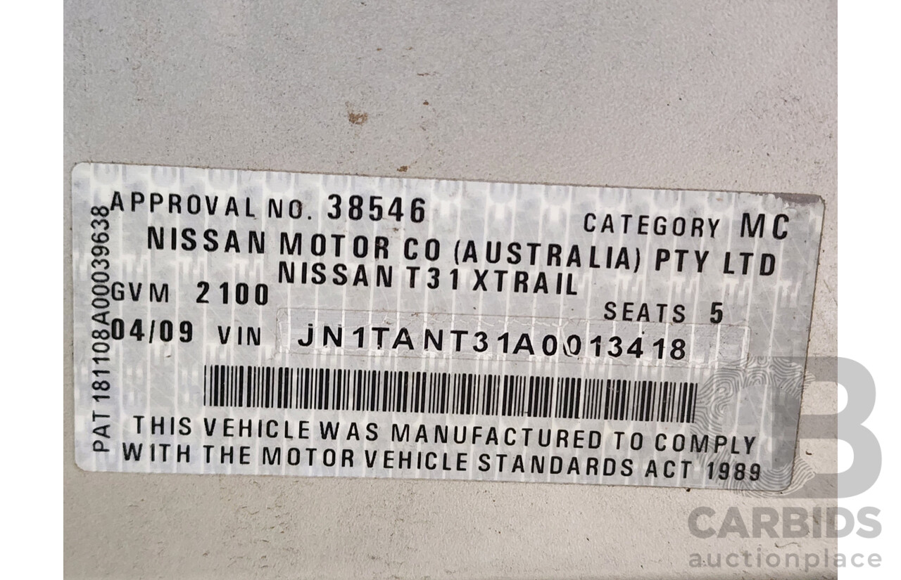 4/2009 Nissan X-Trail ST (4x4) T31 4d Wagon Gold 2.5L