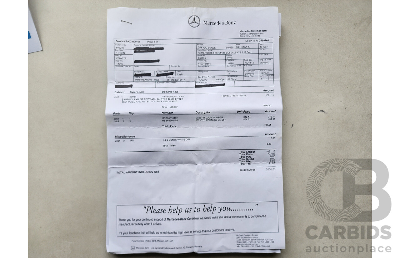 4/2012 Mercedes-Benz Valente   4d Wagon Silver 2.1L
