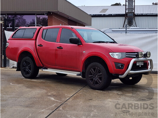3/2015 Mitsubishi Triton GLX (4x4) MN MY15 Double Cab Utility Red 2.5L