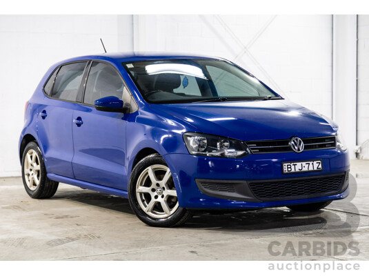 11/2010 Volkswagen Polo 66 TDI Comfortline 6R 5d Hatchback Ocean Blue Metallic Turbo Diesel 1.6L