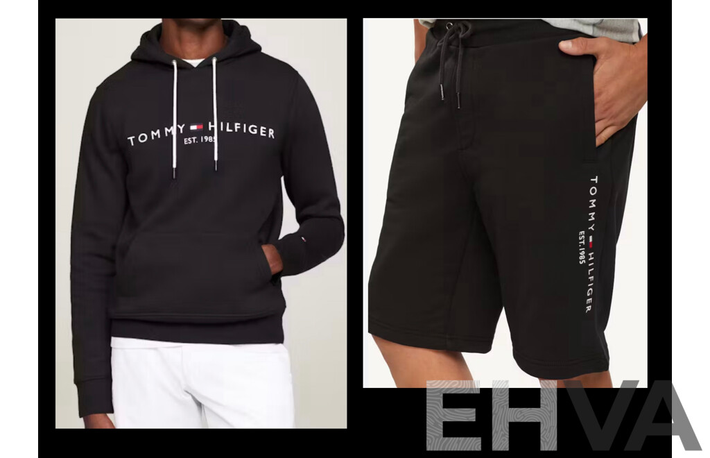 TOMMY HILFIGER Logo Hoodie and Sweatshorts Size XS - Lot of 2