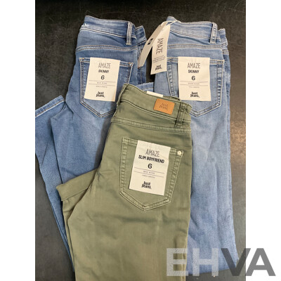 JUST JEANS Jeans Size (x5) and GHANDA T-Shirts (x2) - Lot of 7