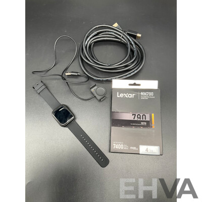 JOLT Smartwatch, LEXAR NM790 Solid State Drive, HDMI Cable - Lot of 3