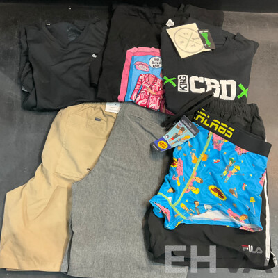 FILA, KingxCBD, Nike and Assorted T-shirt/ Shorts /Trunk - Size M/3XL/2XL