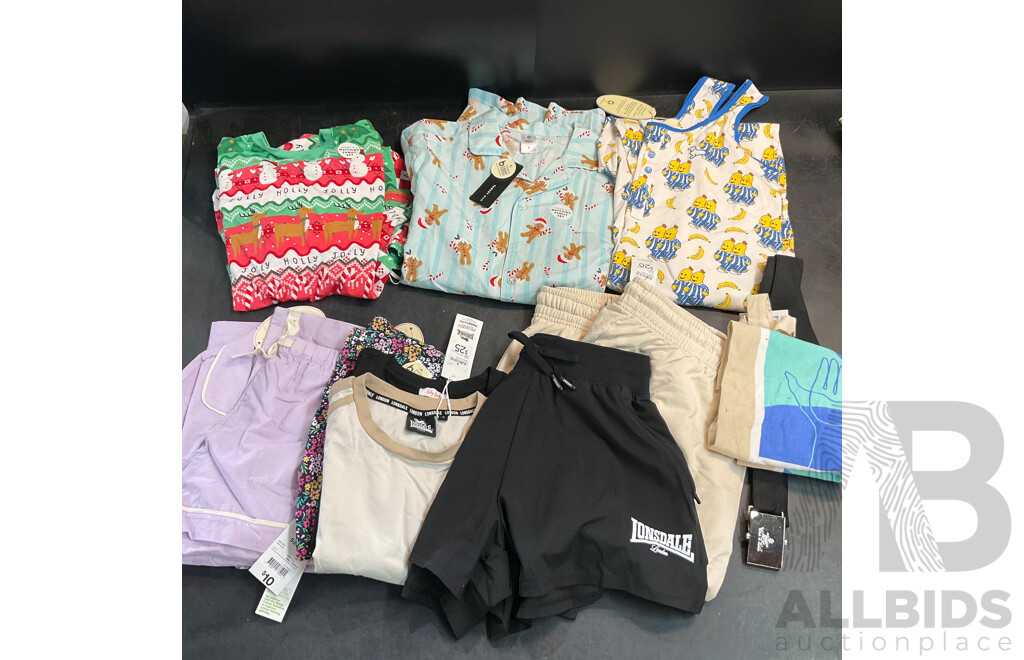 Assorted Pyjama Set, Short, T-shirt Included Target, Lonsdale, Peteralexander and More - Size S,XS, Youth 16, 6, 8