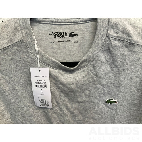 LACOSTE Crew Neck Pima Cotton Jersey T-Shirt Size S and LACOSTE Black Joggers Size S