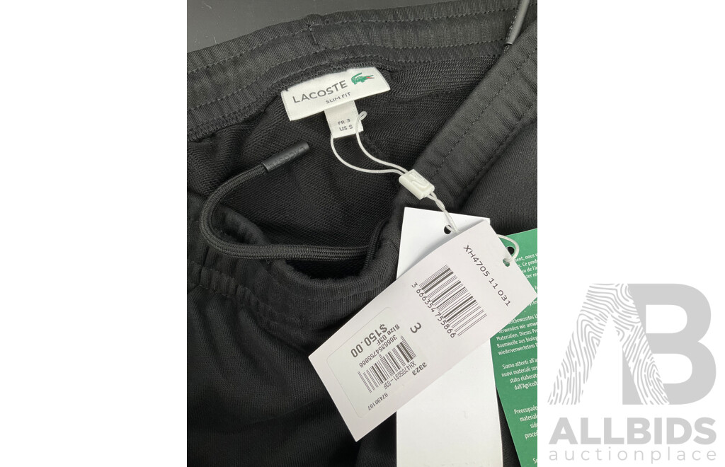LACOSTE Crew Neck Pima Cotton Jersey T-Shirt Size S and LACOSTE Black Joggers Size S