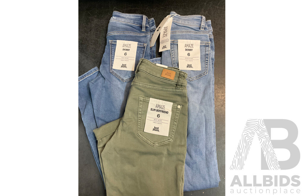 JUST JEANS Jeans Size (x5) and GHANDA T-Shirts (x2) - Lot of 7