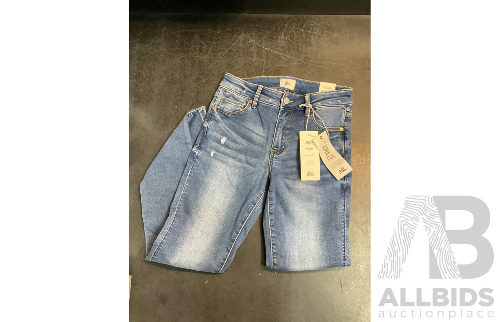 JUST JEANS Jeans Size (x5) and GHANDA T-Shirts (x2) - Lot of 7