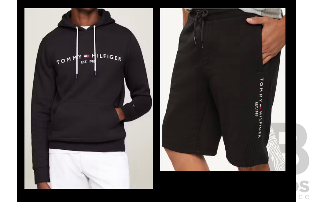 TOMMY HILFIGER Logo Hoodie and Sweatshorts Size XS - Lot of 2