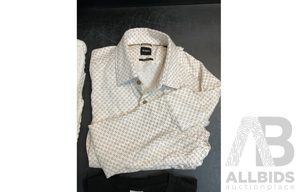 HUGO BOSS Shirts and Crewneck Sweater Size M and L, TOMMY JEANDS T-shirt Size S - Lot of 4
