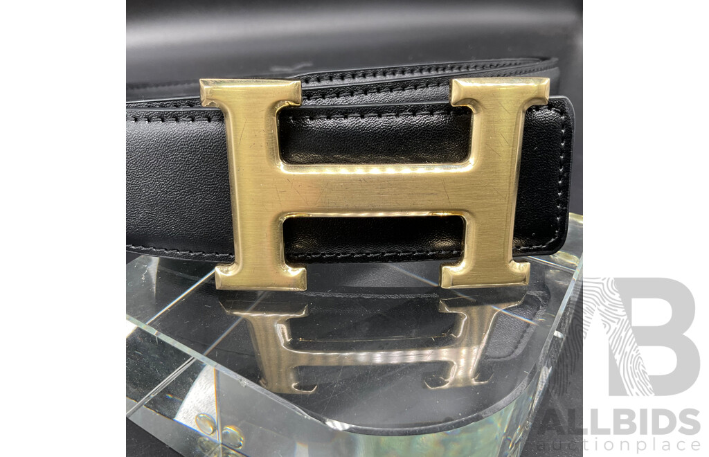 H Logo with Black Belt Branded Hermes