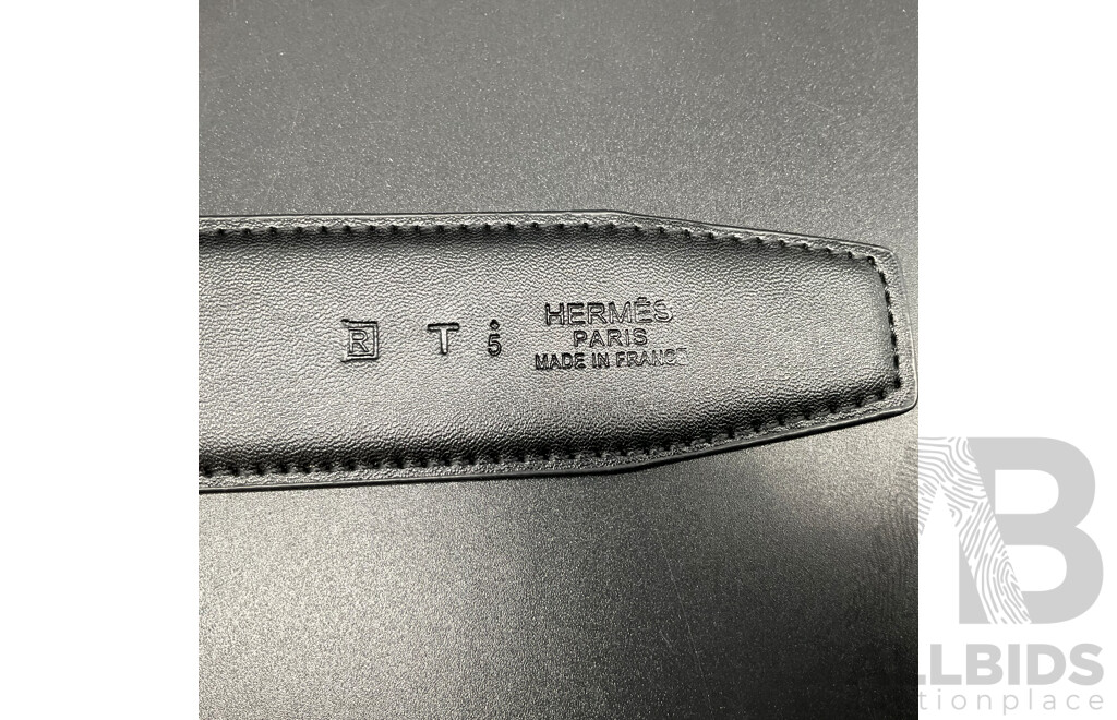 H Logo with Black Belt Branded Hermes