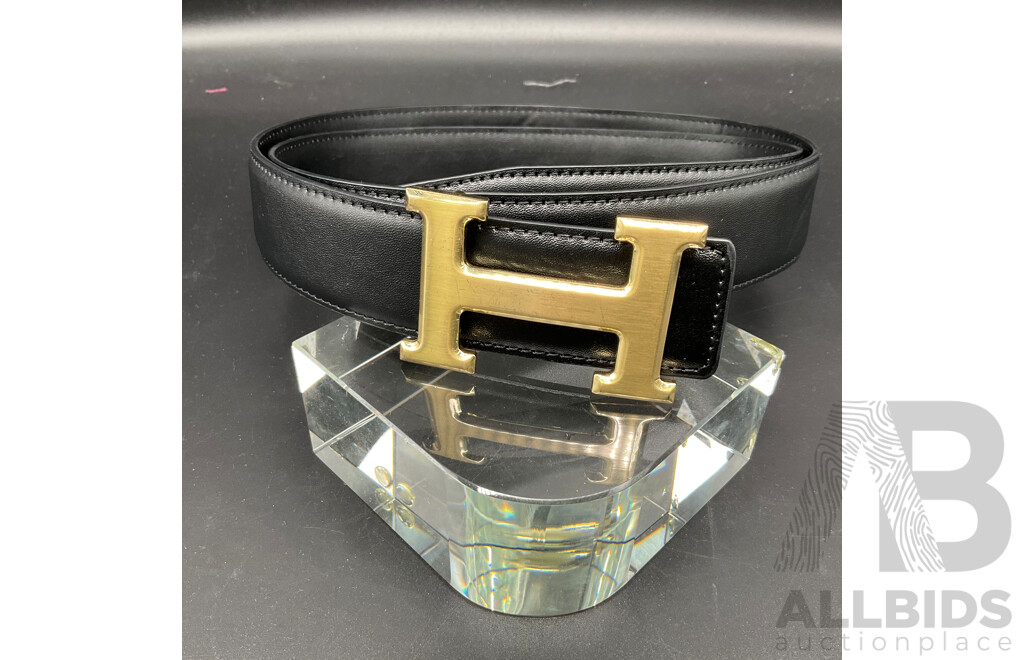 H Logo with Black Belt Branded Hermes