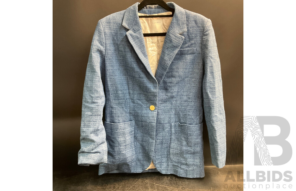 Sandro Jacquard Denim Jacket Size 34