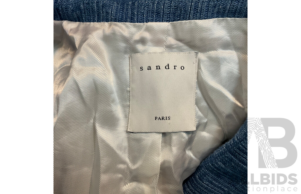 Sandro Jacquard Denim Jacket Size 34
