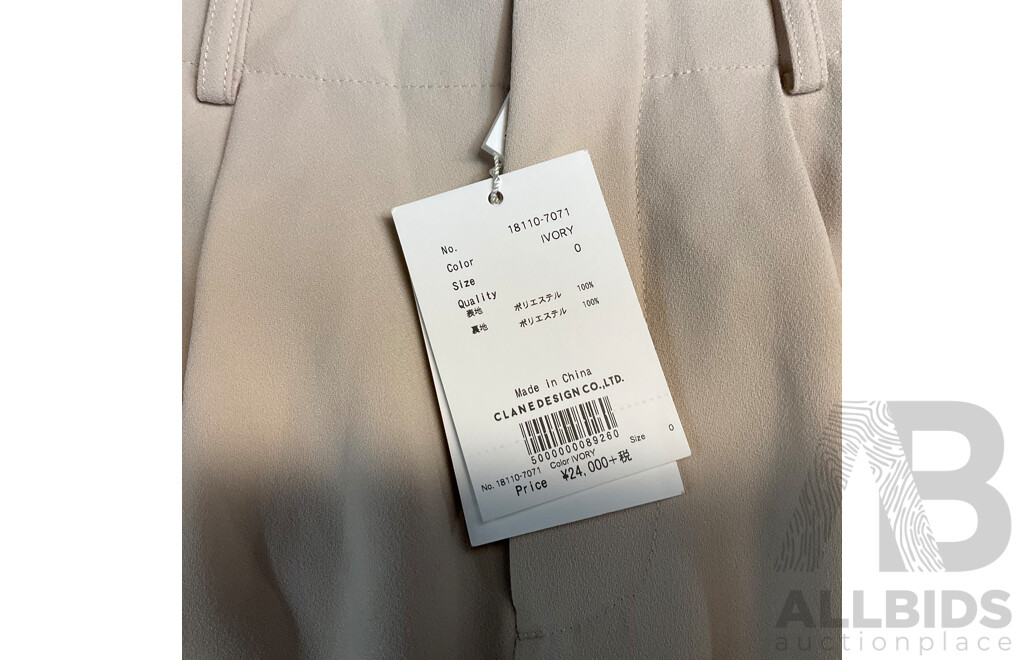 CLANE Ivory Wide-Leg Pants - Size 0