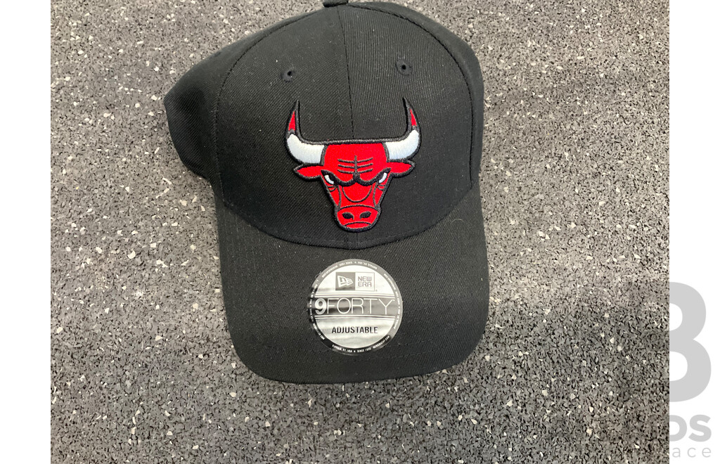 Assorted Hats and Bags Including New Era, Mitchell and Ness - Lot of 5