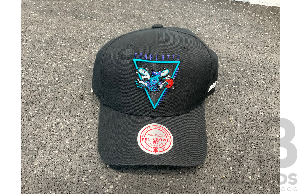 Assorted Hats and Bags Including New Era, Mitchell and Ness - Lot of 5
