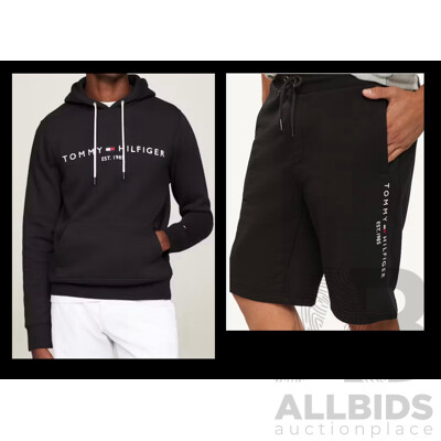 TOMMY HILFIGER Logo Hoodie and Sweatshorts Size XS - Lot of 2