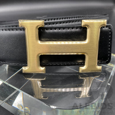 H Logo with Black Belt Branded Hermes