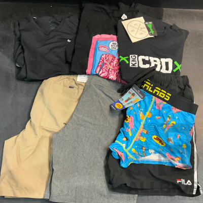 FILA, KingxCBD, Nike and Assorted T-shirt/ Shorts /Trunk - Size M/3XL/2XL