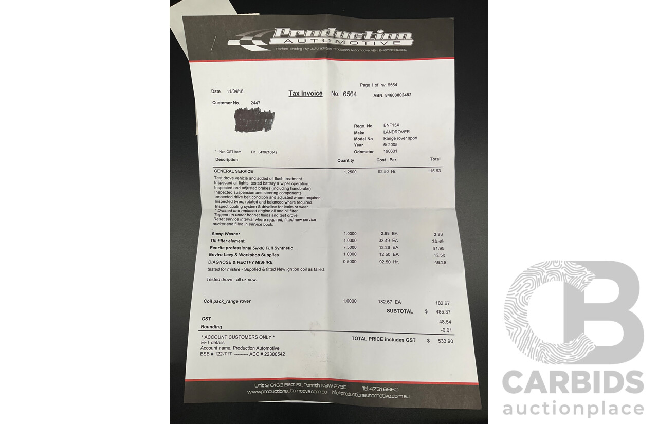 8/2005 Land Rover Range Rover Sport 4.4 V8 4d Wagon Zambezi Silver Metallic V8 4.4L