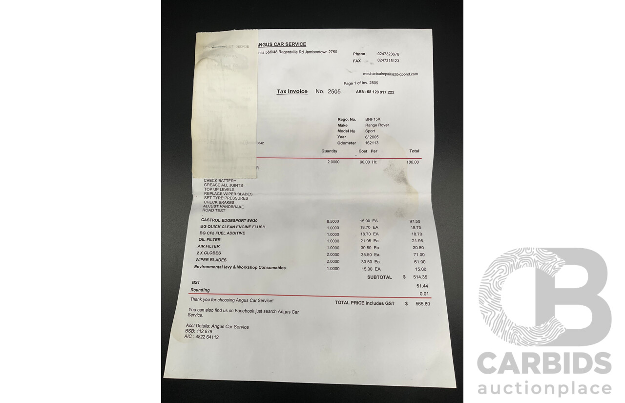 8/2005 Land Rover Range Rover Sport 4.4 V8 4d Wagon Zambezi Silver Metallic V8 4.4L