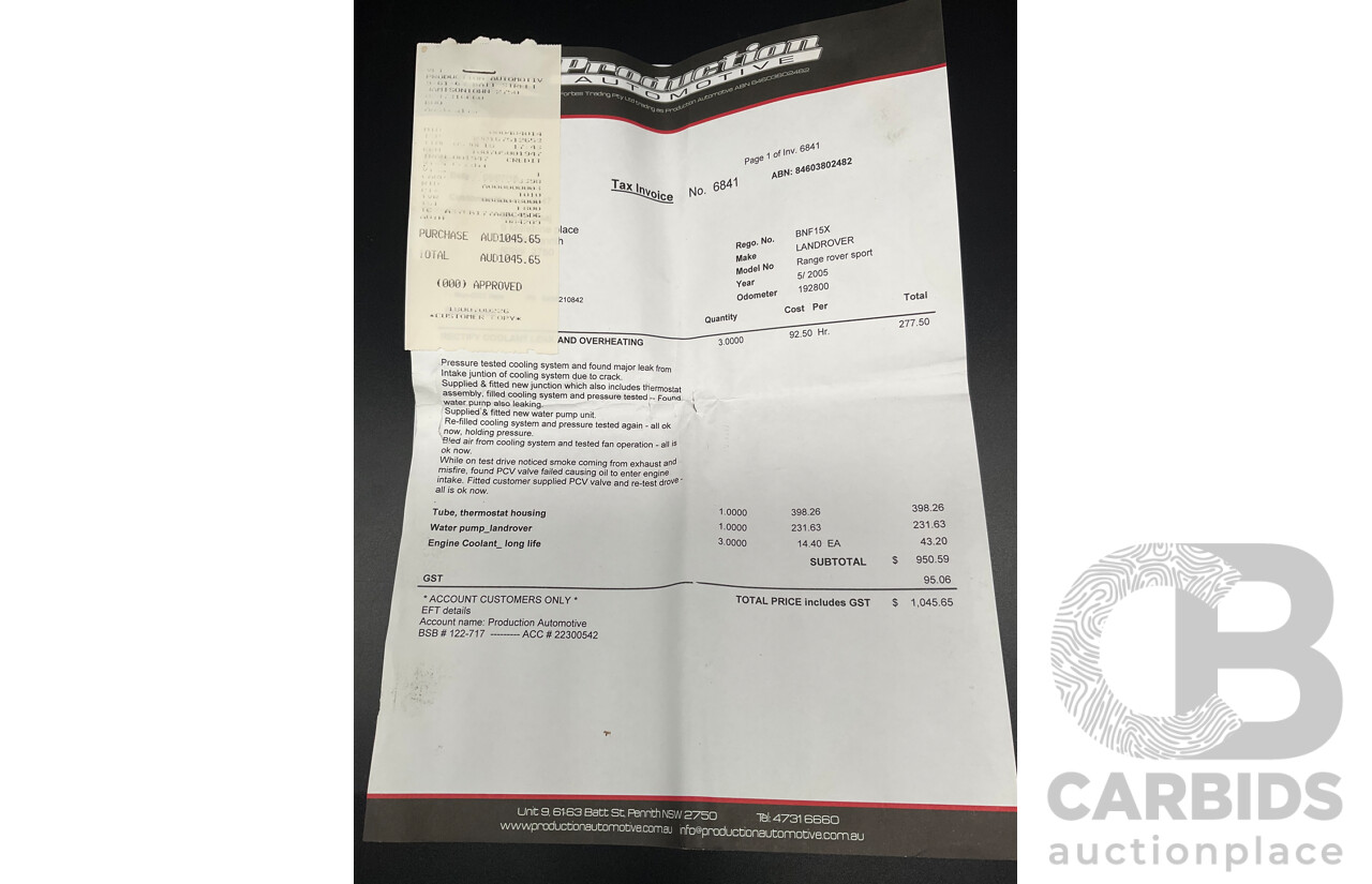 8/2005 Land Rover Range Rover Sport 4.4 V8 4d Wagon Zambezi Silver Metallic V8 4.4L