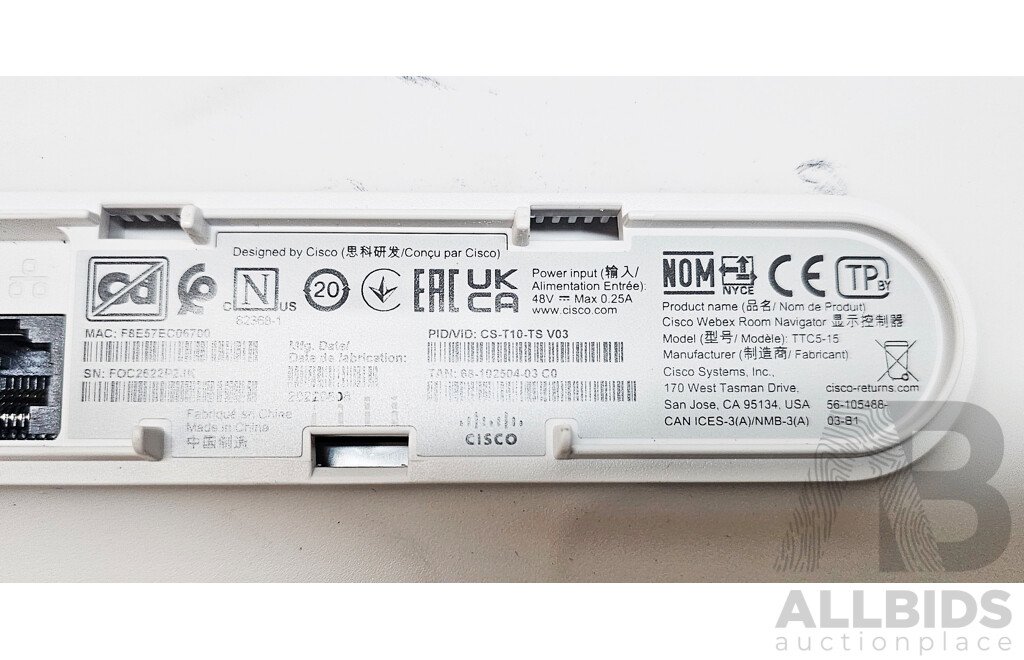 Cisco (TTC7-23) Webex Room Kit W/ Cisco Webex Room Navigator Tablet