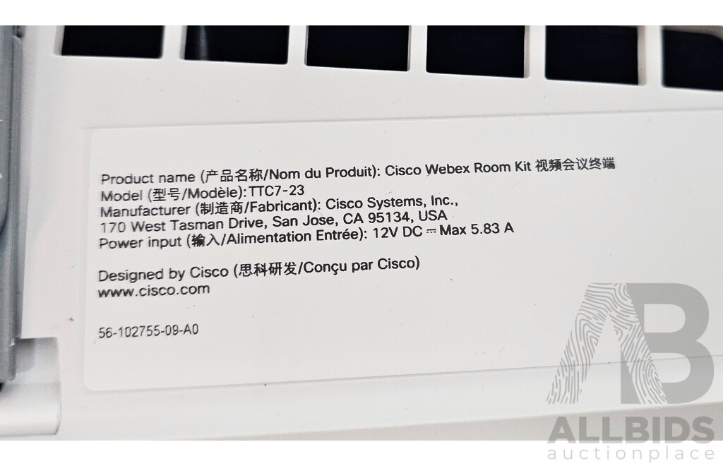 Cisco (TTC7-23) Webex Room Kit W/ Cisco Webex Room Navigator Tablet