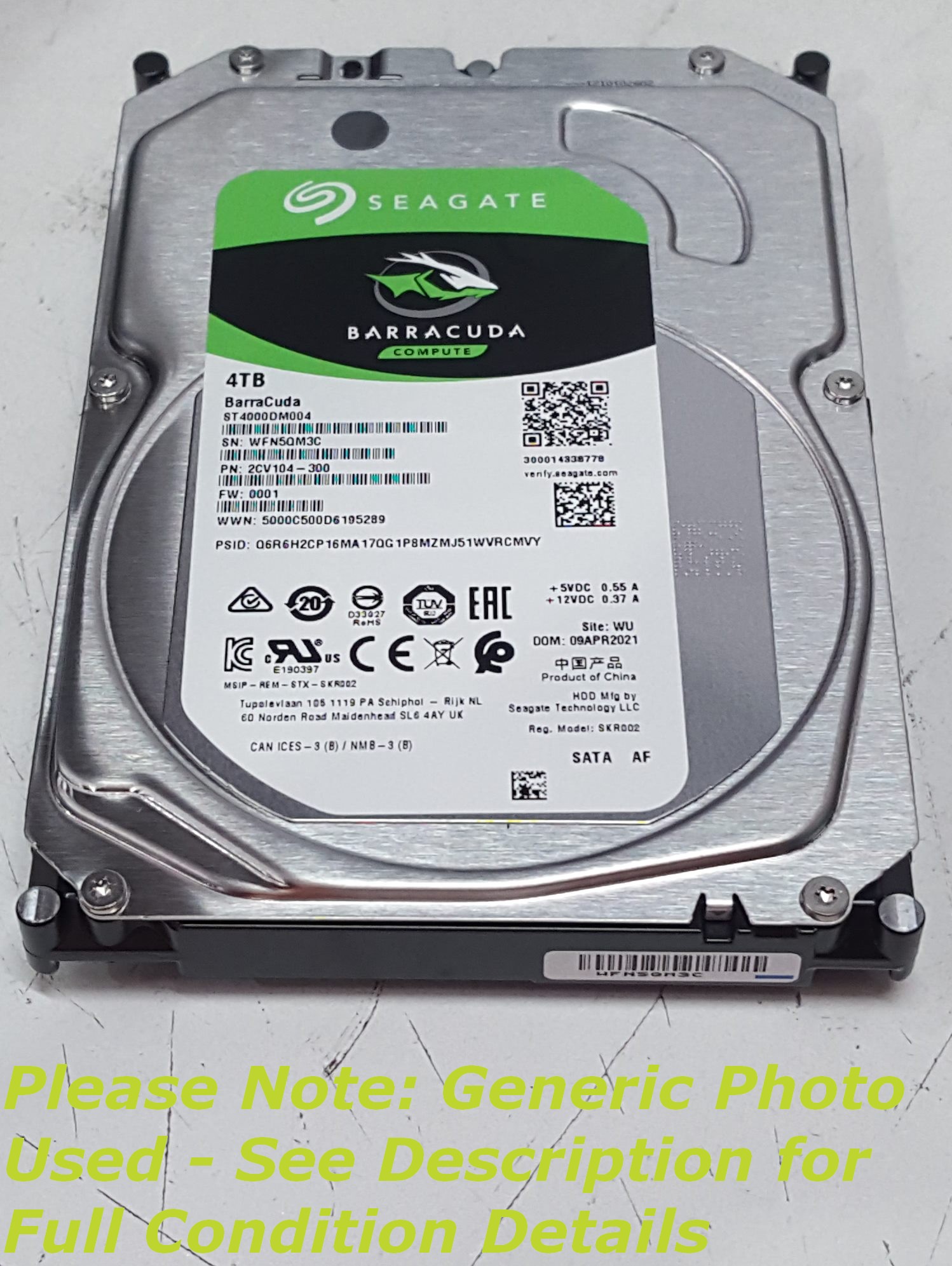 Seagate (ST4000DM004) Barracuda - Lot 1614914 | ALLBIDS