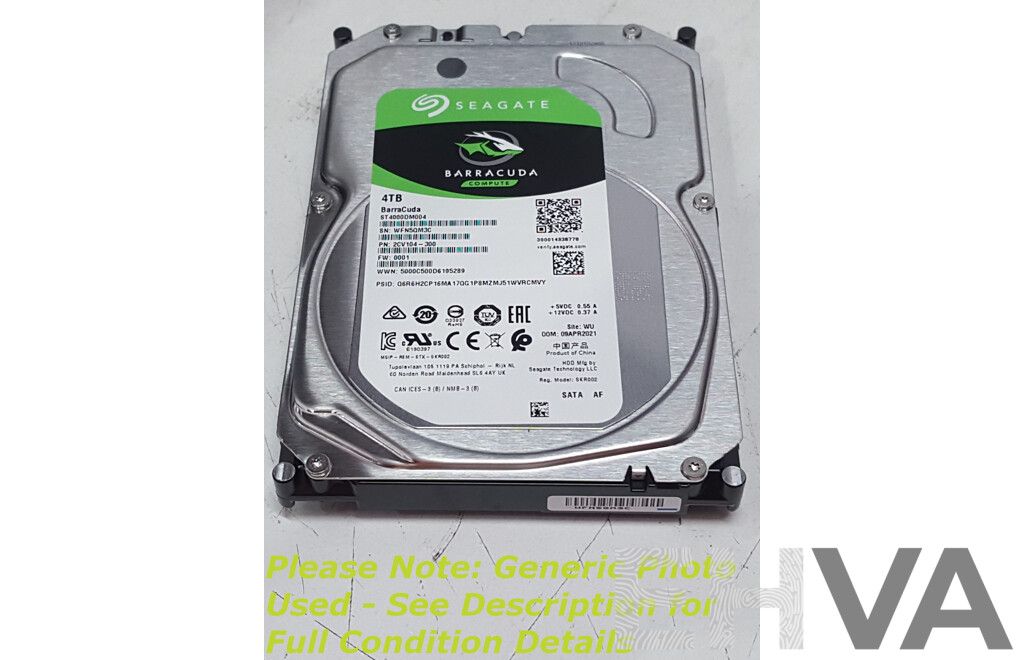 Seagate (ST4000DM004) Barracuda 4TB SATA 5.4K 3.5-Inch Hard Drive