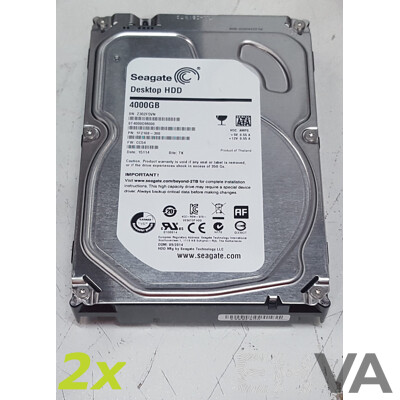 Seagate (ST4000DM000) 4TB SATA 5.9K 3.5-Inch Hard Drive - Lot of Two